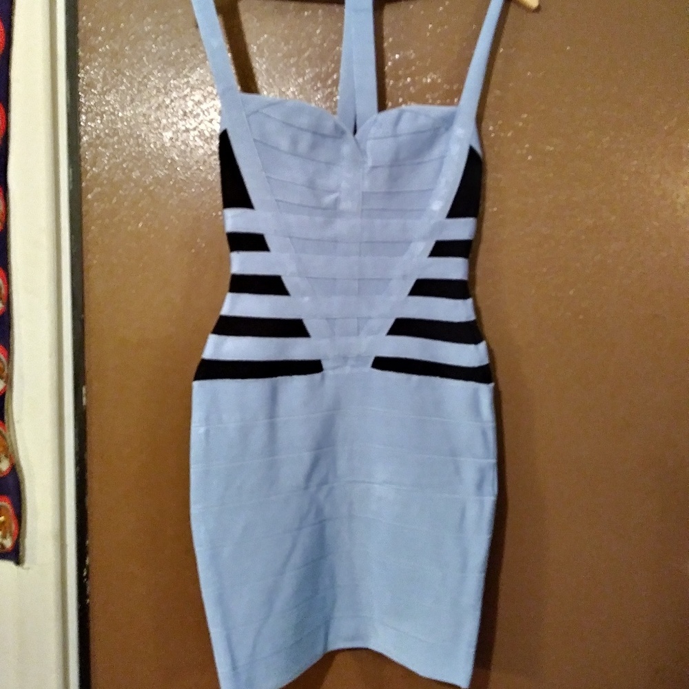 nwot skyblue halter bandage dress